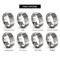 font options for inside engraving on grey baby paw rings