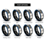 font options for inside engraving on black & blue & silver back squat rings