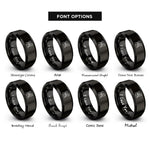font options for inside engraving on black back to back rings