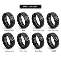 font options for inside engraving on black backhoe rings