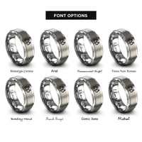 font options for inside engraving on gray backhoe rings