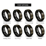 font options for inside engraving on gunmetal & black backhoe rings