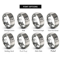 font options for inside engraving on grey backpack rings