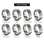 font options for inside engraving on silver backpack rings