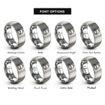 font options for inside engraving on gray backpack rings