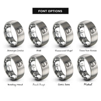font options for inside engraving on gray backpack rings