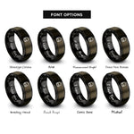 font options for inside engraving on gunmetal & black backpack rings