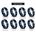 font options for inside engraving on blue & gray backspace key rings