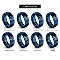 font options for inside engraving on blue backspace key rings