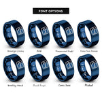 font options for inside engraving on blue backspace key rings