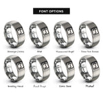 font options for inside engraving on silver backspace key rings