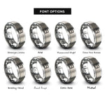 font options for inside engraving on gray backspace key rings