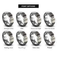 font options for inside engraving on gray backspace key rings