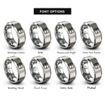 font options for inside engraving on grey backspace key rings