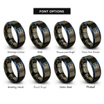font options for inside engraving on gunmetal & blue backspace key rings