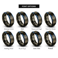 font options for inside engraving on gunmetal & blue backspace key rings