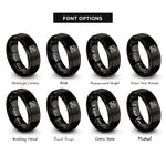 font options for inside engraving on black bacon strip repeat rings