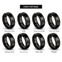font options for inside engraving on black bacon strip repeat rings