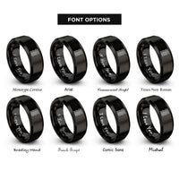 font options for inside engraving on black bacon strips rings