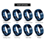 font options for inside engraving on blue bacteria rings