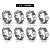 font options for inside engraving on silver bacteria rings