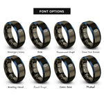 font options for inside engraving on gunmetal & blue bacteria rings