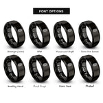 font options for inside engraving on black bacteria icon rings
