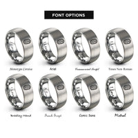 font options for inside engraving on silver bacteria icon rings