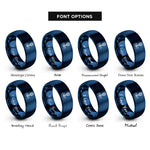 font options for inside engraving on blue bacteriophage rings