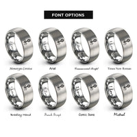 font options for inside engraving on silver bacteriophage rings