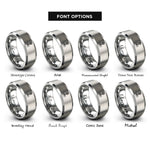 font options for inside engraving on silver bacteriophage rings