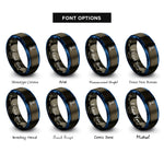 font options for inside engraving on gunmetal & blue bacteriophage rings