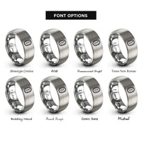 font options for inside engraving on gray bacterium rings