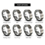 font options for inside engraving on gray bacterium rings