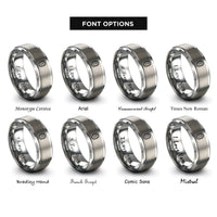 font options for inside engraving on gray bacterium rings