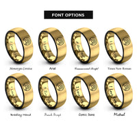 font options for inside engraving on black & gold badge peaks rings