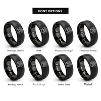 font options for inside engraving on black badge peaks rings