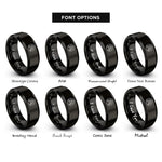 font options for inside engraving on black badge peaks rings