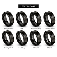 font options for inside engraving on black badlands butte rings