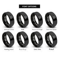 font options for inside engraving on black badlands butte rings
