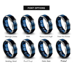 font options for inside engraving on blue & gray badminton net shuttlecock rings