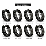 font options for inside engraving on black & grey bael rings
