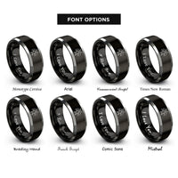 font options for inside engraving on black & grey bael rings