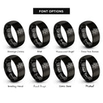 font options for inside engraving on black bael rings