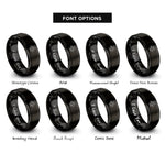 font options for inside engraving on black bael rings