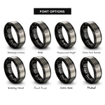 font options for inside engraving on black & gray bagel rings