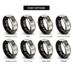font options for inside engraving on black & gray bagel rings