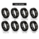 font options for inside engraving on black bagel rings