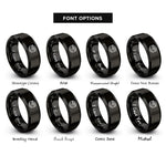 font options for inside engraving on black bagel lox rings
