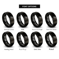 font options for inside engraving on black baguette rings